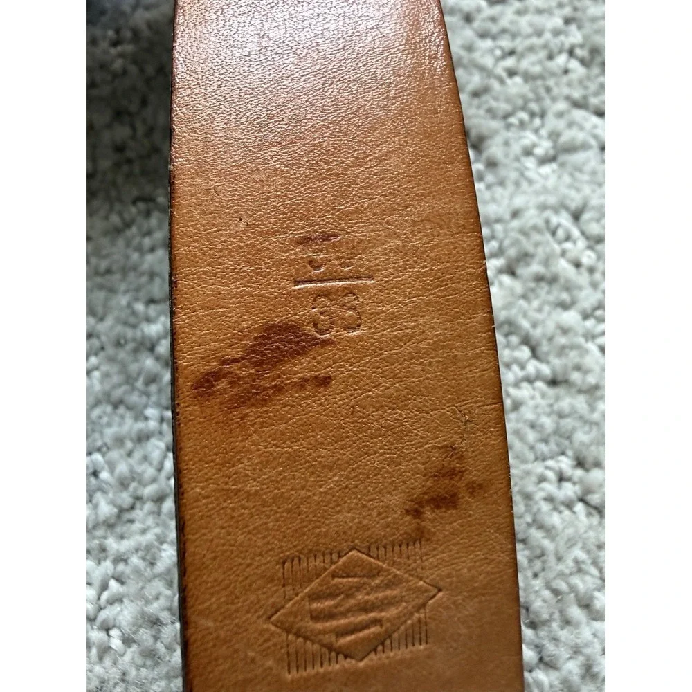 Martin Dingman Lizard Grain Italian Calfskin Leather Belt Sz 36 Handmade USA